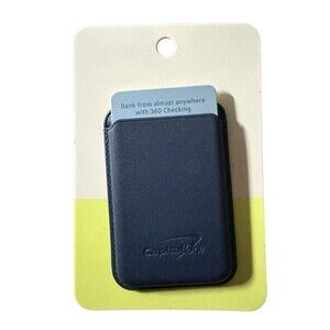 Capital One MagSafe Wallet Blue Logo Branded Travel Work Card Storage NWT